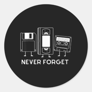 Forget Floppy Disc Retro Funny 90s Novelty Classic Round Sticker