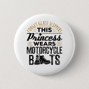 Forget Glass Slippers Princess Motorcycle Boots 6 Cm Round Badge