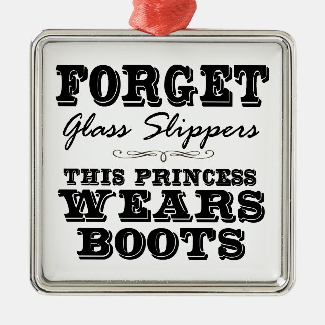 Forget Glass Slippers, This Princess Wears Boots Metal Tree Decoration (Front)
