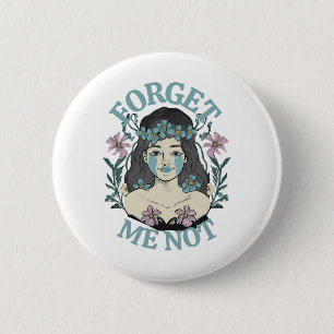 Forget Me Not 6 Cm Round Badge