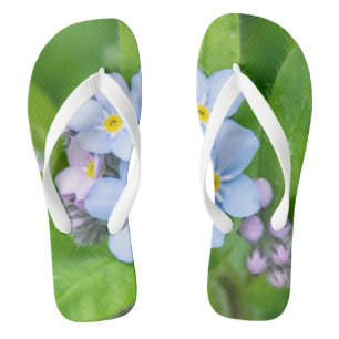 Forget-me-not, Adult Flip Flops, Wide Straps Jandals