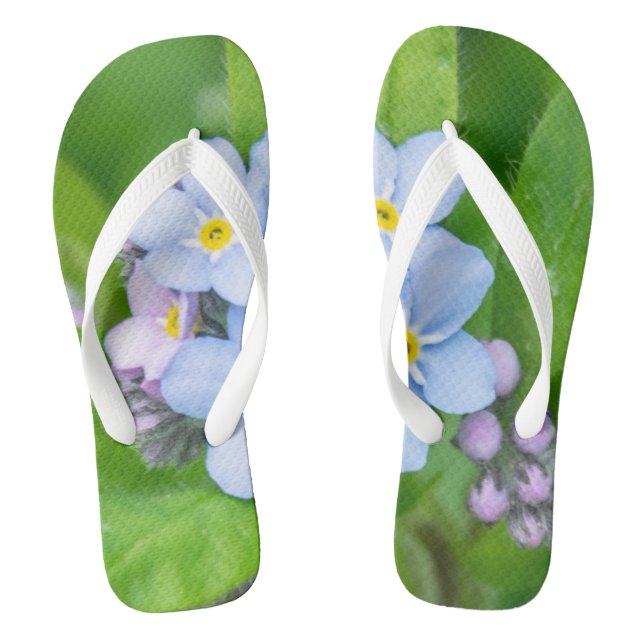 Forget-me-not, Adult Flip Flops, Wide Straps Jandals (Footbed)