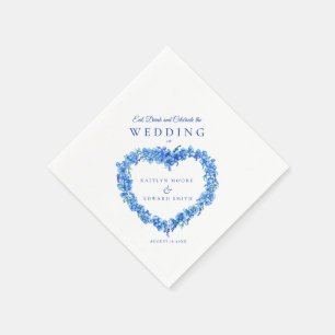 Forget-me-not art wedding blue white custom napkin