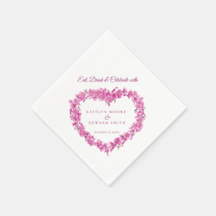 Forget-me-not art wedding pink white custom napkin