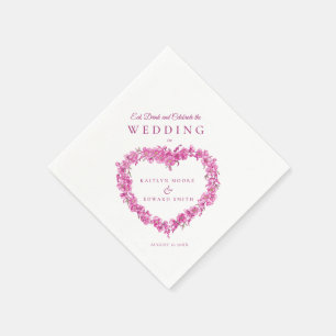 Forget-me-not art wedding pink white custom napkin
