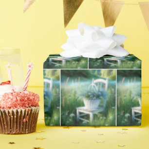 Forget-Me-Not Basket In a Meadow Wrapping Paper