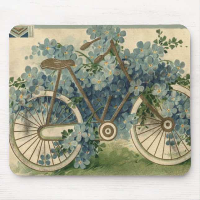 Forget Me Not Bicycle Birthday Mouse Pad (Front)