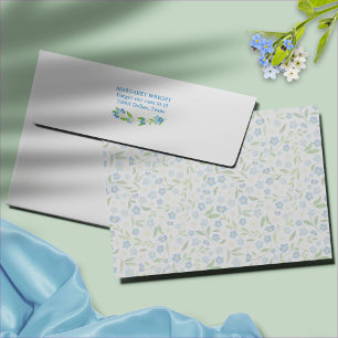 Forget Me Not Blue and White Wedding Invitation Envelope