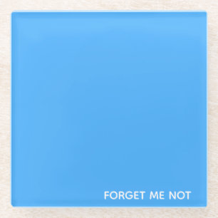 Forget-me-not blue colour name glass coaster