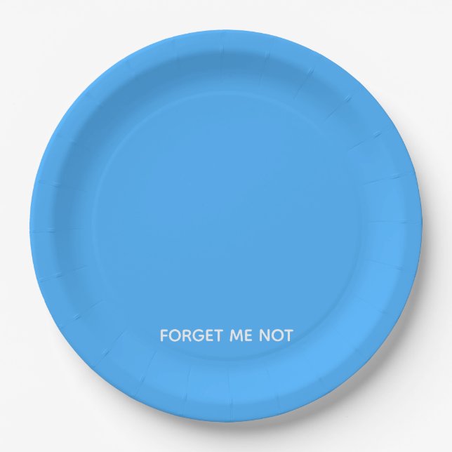 Forget-me-not blue colour name paper plate (Front)