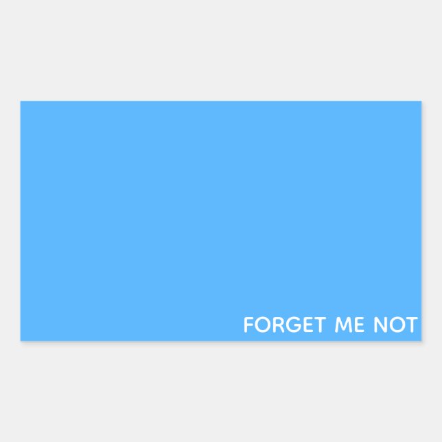 Forget-me-not blue colour name rectangular sticker (Front)
