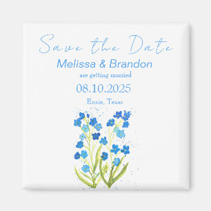 Forget me not Blue Floral Spring Rustic Wedding  Magnet
