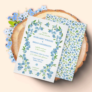 Forget Me Not Blue Wildflower Watercolor Wedding Invitation