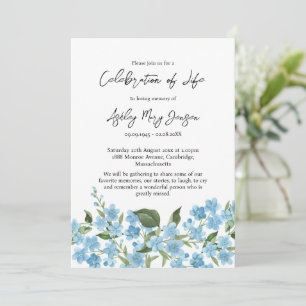 Forget me not Celebration of Life Funeral Invitation