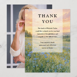 Forget Me Not Celebration of Life Funeral Photo Thank You Card