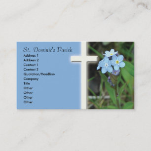 Forget Me Not Cross Christian Business Card