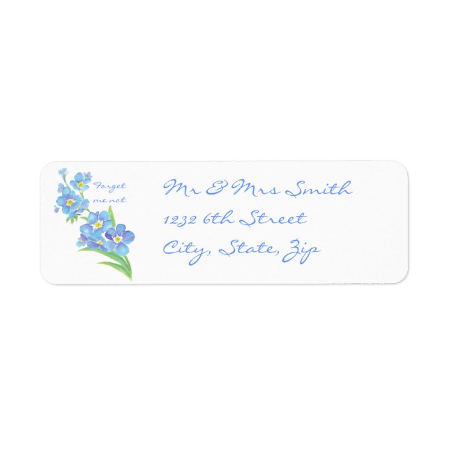 Forget me not Custom Watercolor Garden Flower (Front)
