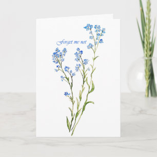 Forget me not Custom Watercolor Garden Flower Card