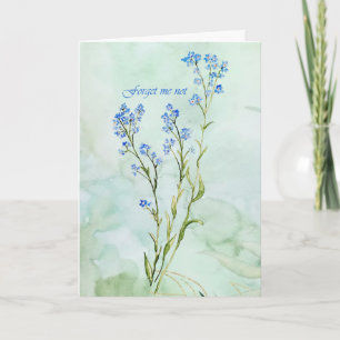 Forget me not Custom Watercolor Garden Flower Card