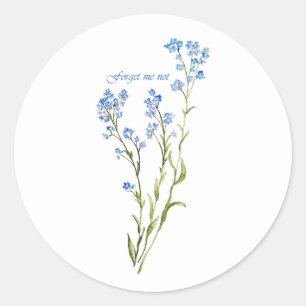 Forget me not Custom Watercolor Garden Flower Classic Round Sticker