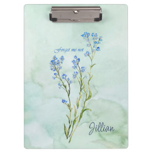 Forget me not Custom Watercolor Garden Flower Clipboard
