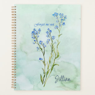 Forget me not Custom Watercolor Garden Flower Planner