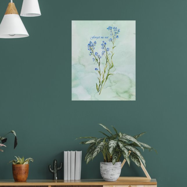 Forget me not Custom Watercolor Garden Flower Poster (Living Room 1)