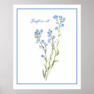 Forget me not Custom Watercolor Garden Flower Poster