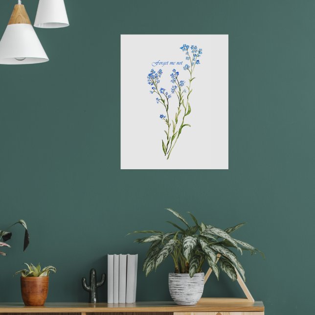 Forget me not Custom Watercolor Garden Flower Poster (Living Room 1)