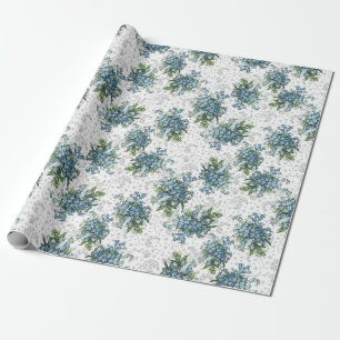 Forget Me Not Decoupage Wrapping Paper