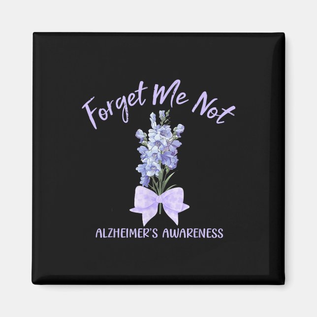 Forget Me Not Dementia Heimerheimer Awareness Flow Magnet (Front)