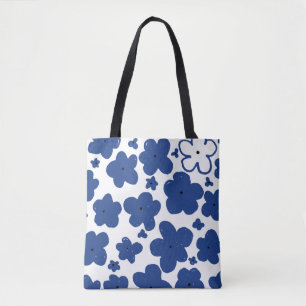 Forget Me Not Floral Blue Tote Bag