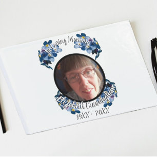 Forget Me Not Floral Design with Photo Guest Book