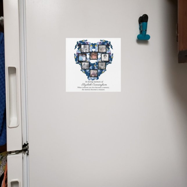 Forget Me Not Floral Heart Eight Photos Magnetic (Creator Uploaded)