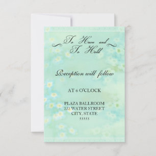 Forget Me Not Floral Wedding Reception Card