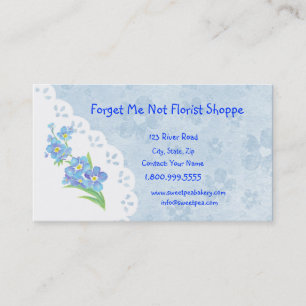 Forget Me Not Florist Shoppe Flower Business Card