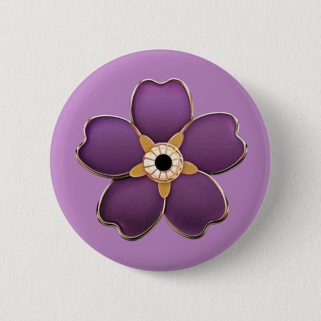 Forget Me Not Flower 6 Cm Round Badge (Front)