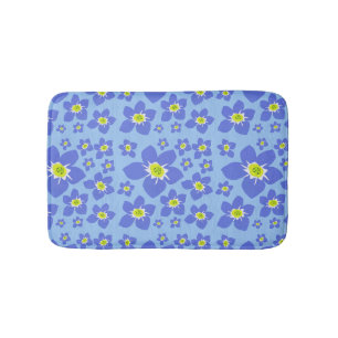 Forget me not flower bath mat