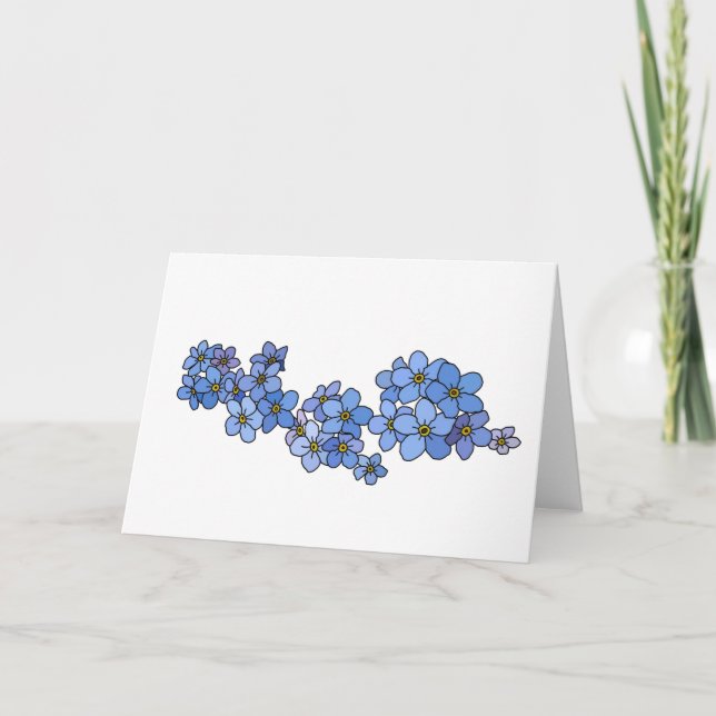 Forget-me-not Flower Blank Note Card  (Front)