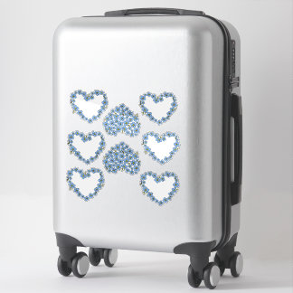 Forget me not flower field with hearts frame