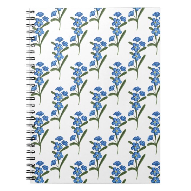 Forget Me Not Flower Notebook White Pattern (Front)