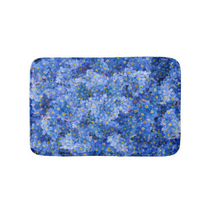 Forget Me Not Flower Pattern Bath Mat