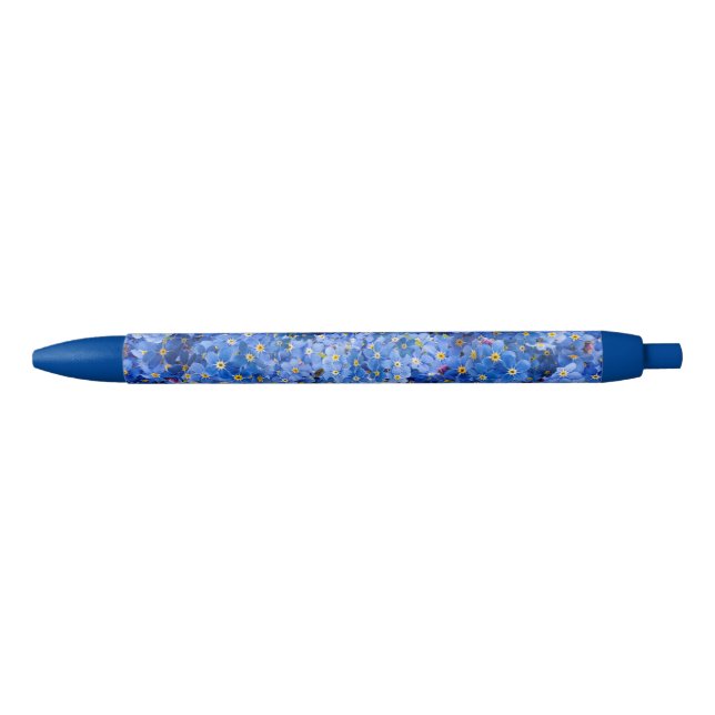 Forget Me Not Flower Pattern Black Ink Pen (Front)