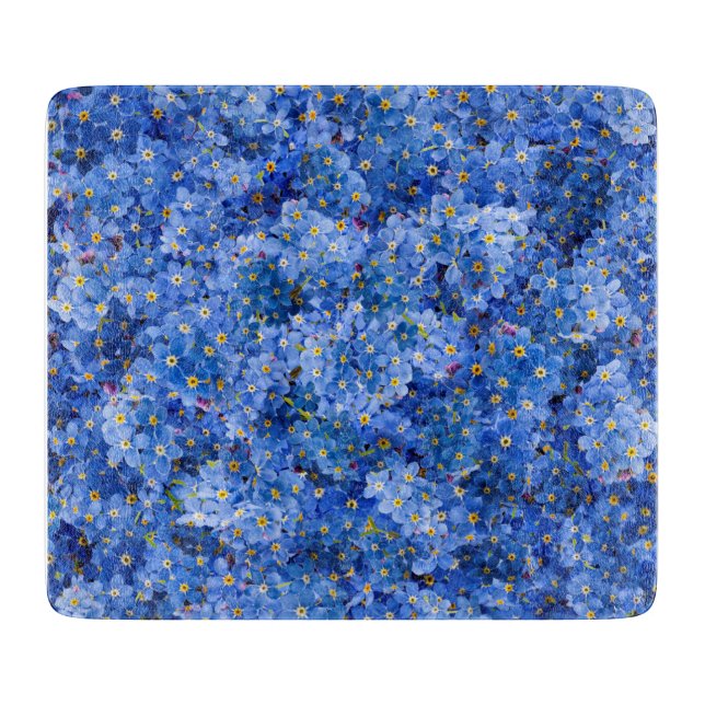 Forget Me Not Flower Pattern Cutting Board (Front)