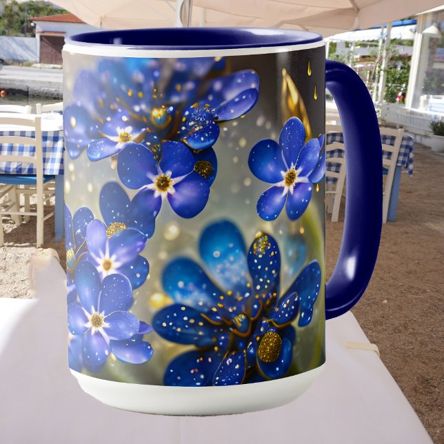 Forget-me-not flower with gold accents mug (Creator Uploaded)