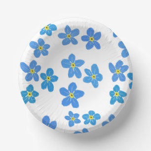 Forget-me-not Flowers Paper Bowl Plate