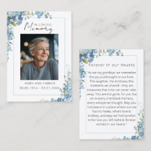 Forget Me Not Flowers Photo Prayer Cards