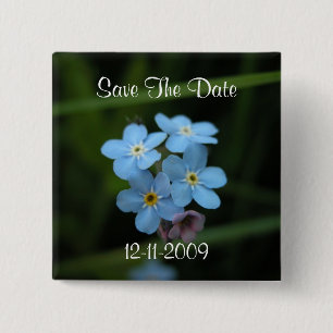 Forget Me Not Flowers Save The Date Square Pin