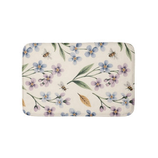 Forget-me-not flowers Shower Curtain Bath Mat