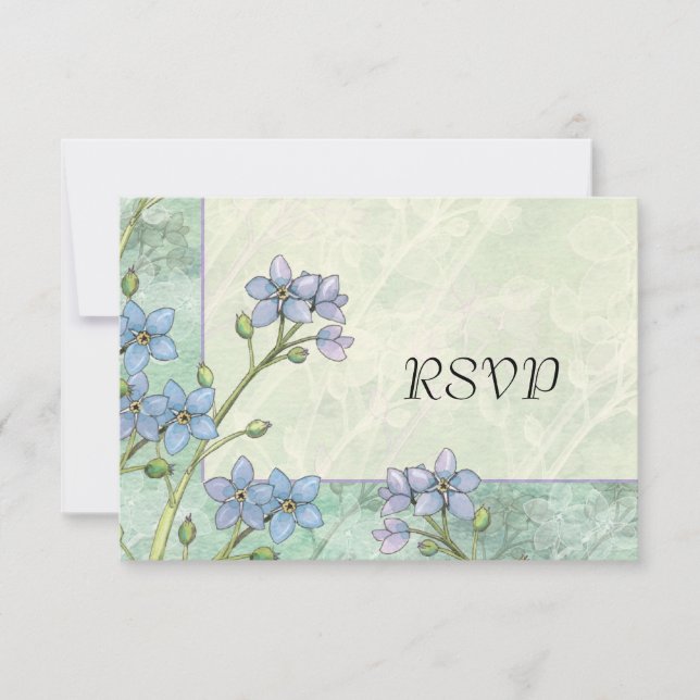 Forget Me Not Flowers Spring Wedding Reply Cards (Front)